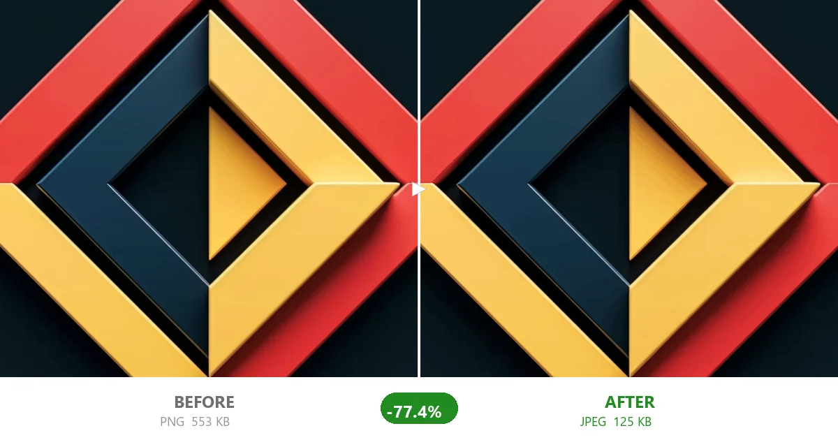 Image compression before and after comparison