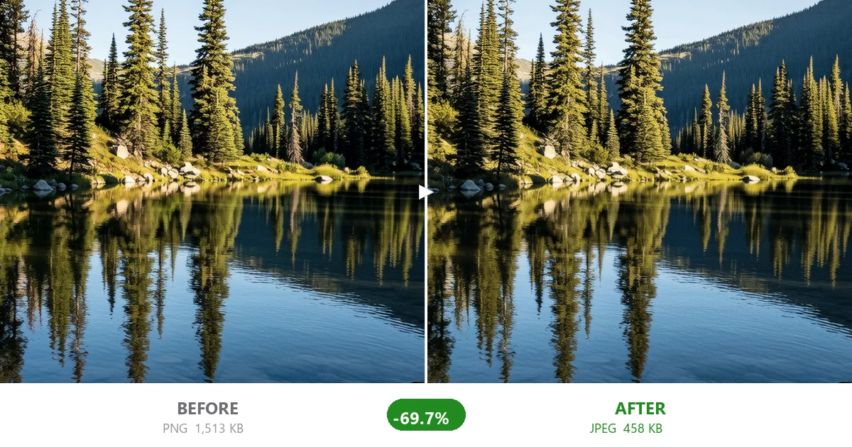 Compression comparison — nature photo
