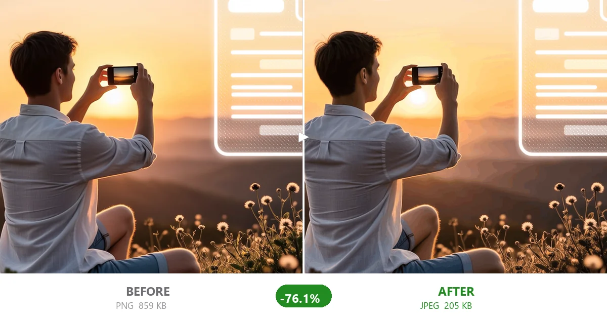 Compression comparison — sunset photo